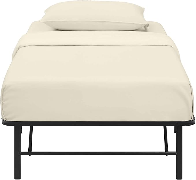 Sheets for Camping Cot Mattress - Fitted Sheet Perfect for Narrow Twin/Cot Size/Rv Bunk/Guest Bed Replacement/30 X 75" Mattress/Camping, Ivory Solid, Cotton Sheets 4 Piece