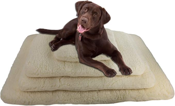 ActiveDogs Hi Loft Faux Lambskin Plush Sherpa Dog Bed - Medium 24"-36" - Orthopedic & Machine Washable - Double Layered
