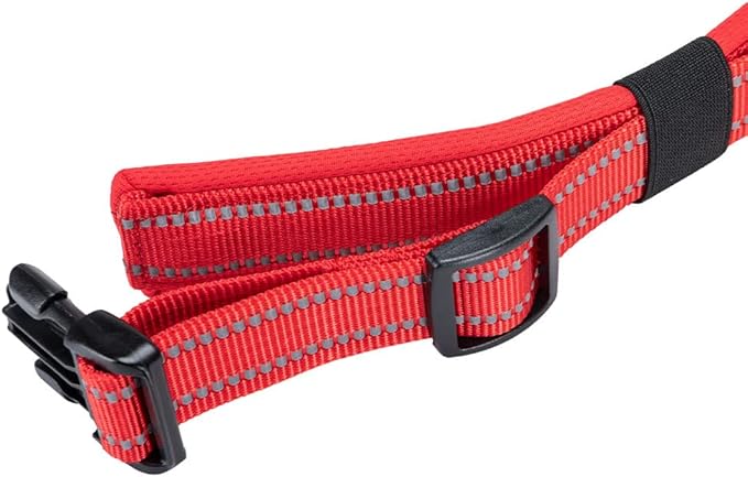 EXCELLENT ELITE SPANKER Reflective Dog Collar Classic Soft Padded Breathable Nylon Adjustable Pet Collar with Quick Release Buckle for Boy Girl Male Female Small Medium Large Dogs Training(Red-L)