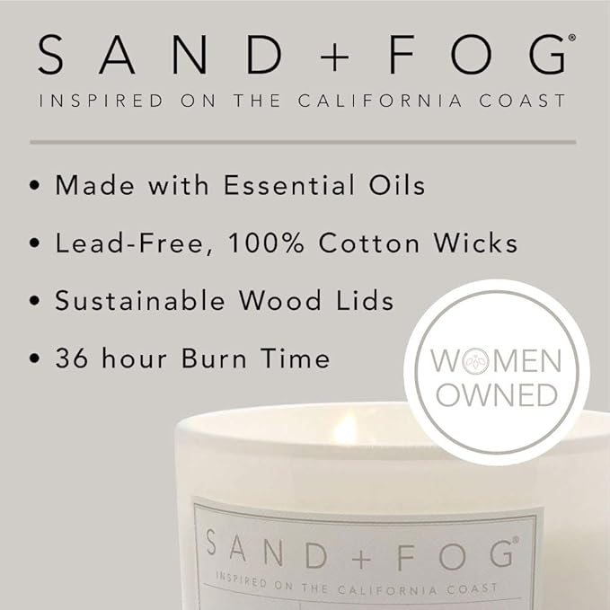 Sand + Fog Scented Candle - Mango Tangerine – Additional Scents and Sizes – 100% Cotton Lead-Free Wick - Luxury Air Freshening Jar Candles - Perfect Home Decor – 12oz