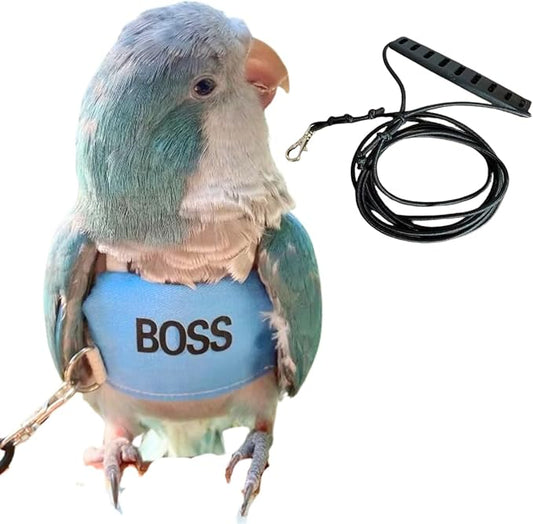 Bird Flight Harness Vest, Parrot Flight Suit with Leash, Bird Flying Clothes with Rope and Handle for Outdoor Activities (XS)
