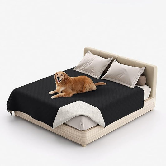 Waterproof Dog Bed Covers for Couch Protection, Water-Resistant Soft Dog Pet Blanket Anti-Slip Dog Blanket for Bed, for Furniture Bed Couch Sofa (Black,82x82inch)