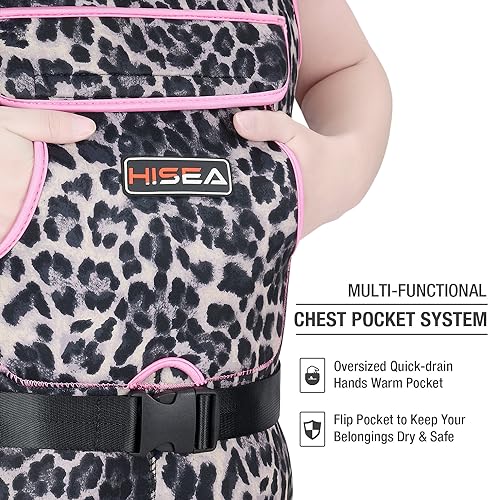 HISEA Women Waders Waterproof 400G Insulated Neoprene Chest Wader for Women - color: Arabian Leopard, size: 10