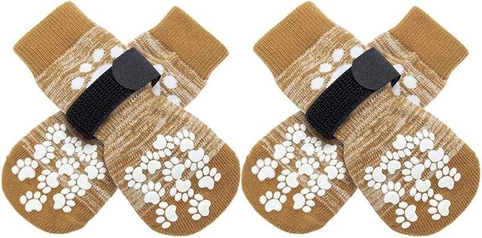 EXPAWLORER Anti Slip Dog Socks to Prevent Licking Paws, Dog Shoes for Hot Pavement, Dog Booties for Small Medium Large Senior Dogs, Traction Control Boots & Paw Protectors for Hardwood Floors