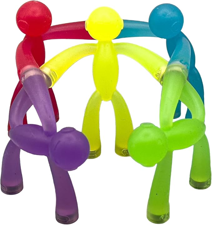 MAGMEN X3 Magnetic People Figures, 5 Pc Kids Magnet Men Fidget Travel Toys | 3 in. poseable fidget figures, magnets securely embedded. Quiet car and desk play. Party favors. w/metal play tin