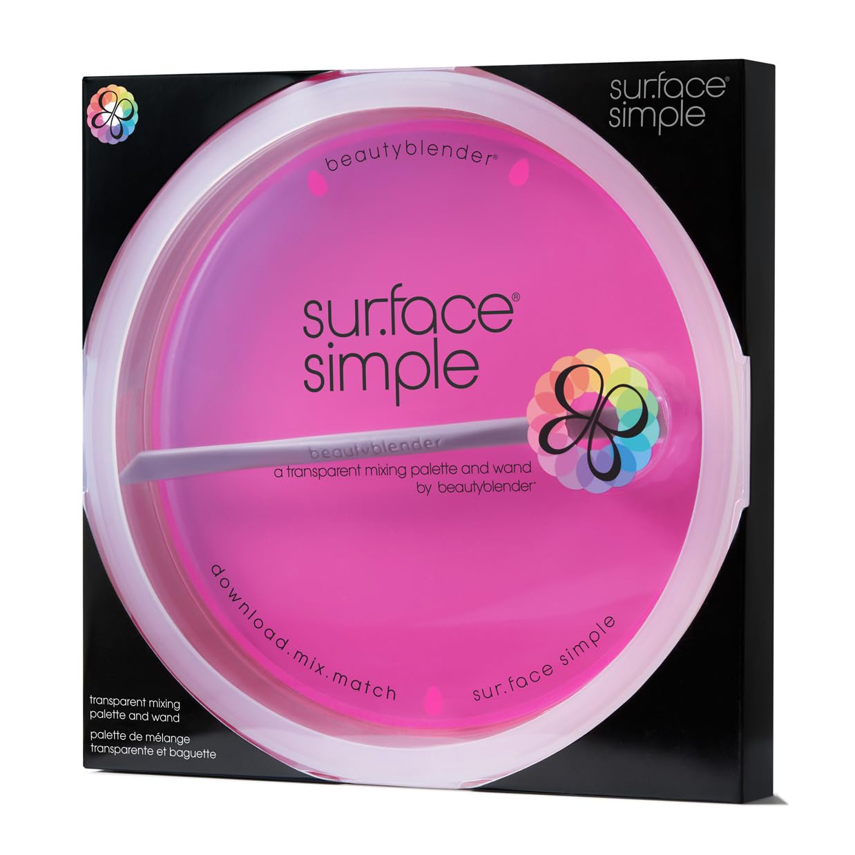 Beautyblender® | Surface Simple Portable Clear Beauty Blender Makeup Mixing Palette, Mix and Match Foundations and Creams, Includes Mixing Makeup Wand