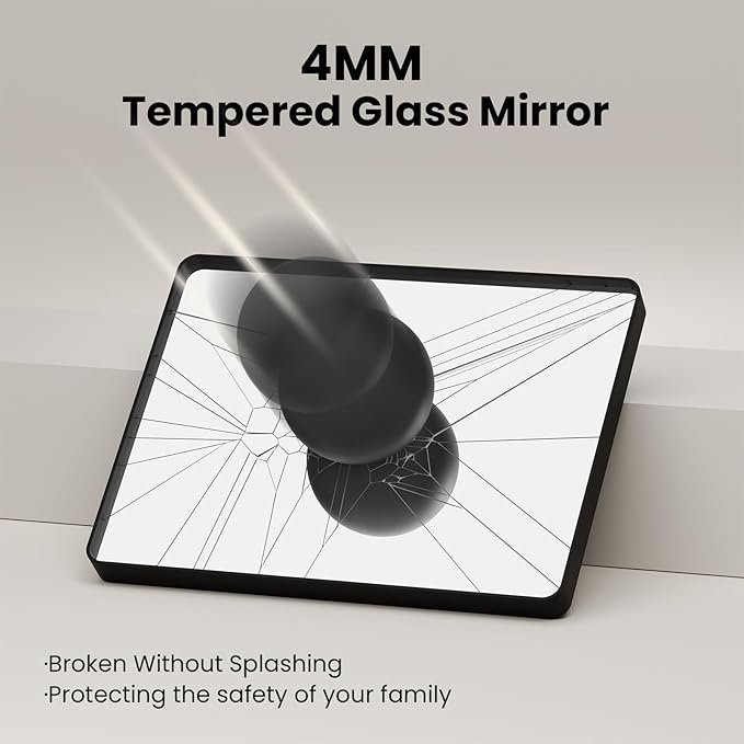 White Bathroom Mirror 24x32 Inch, White Metal Framed Bathroom Mirror for Wall, Rounded Rectangle Matte Bathroom Vanity Mirror, Tempered Glass, Anti-Rust, Horizontal/Vertical
