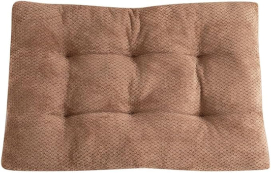 Washable Dog Bed for Large Breeds, Extra Cushioned Crate Mattress with Removable Fluffy Cover, Non-Slip Orthopedic Pet Pad, Machine Washable Kennel Mat(Khaki,XXXL)