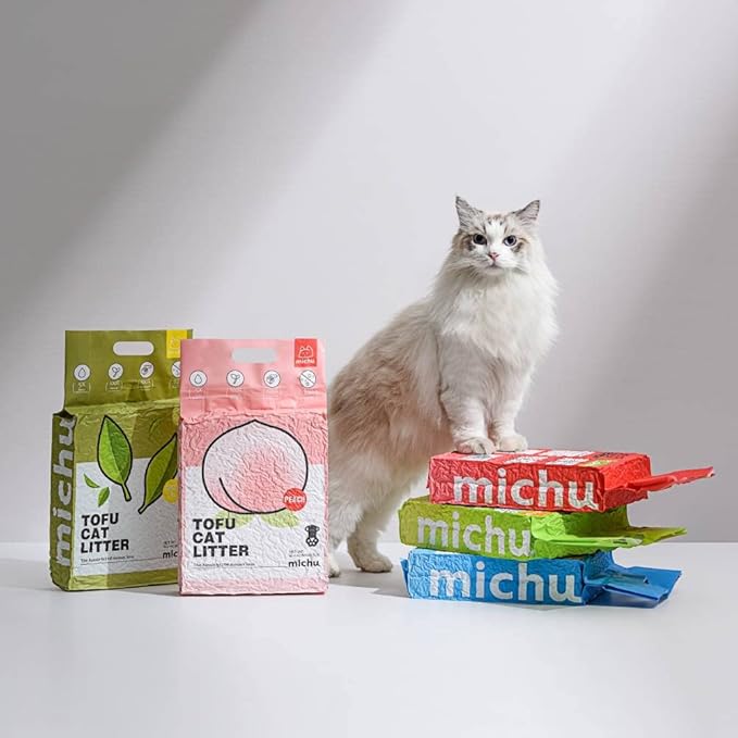Tofu Cat Litter Natural Clumping Tofu Cat Litter, Fast Clumping and Easily Scoop-able 5.5lb/88oz 5 Scents - Original, 3 Pack