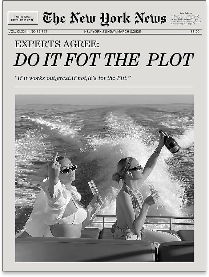noxozoqm Black and White Fashion Hot Girl Poster Fun Do It