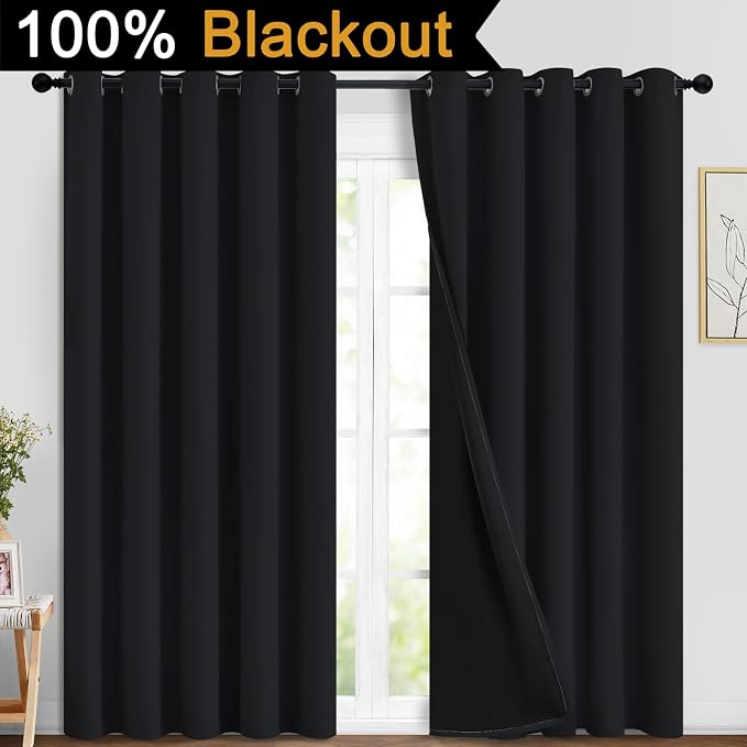 Yakamok 84 Inch Length 100% Blackout Curtains