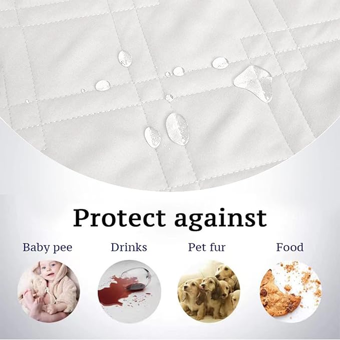 Waterproof Dog Bed Covers for Couch Protection, Water-Resistant Soft Dog Pet Blanket Anti-Slip Dog Blanket for Bed, for Furniture Bed Couch Sofa (Ivory White,68x82inch)
