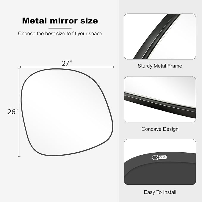 WallBeyond Asymmetrical Mirror, Irregular Wall Mirror, Wall Mirrors Decorative