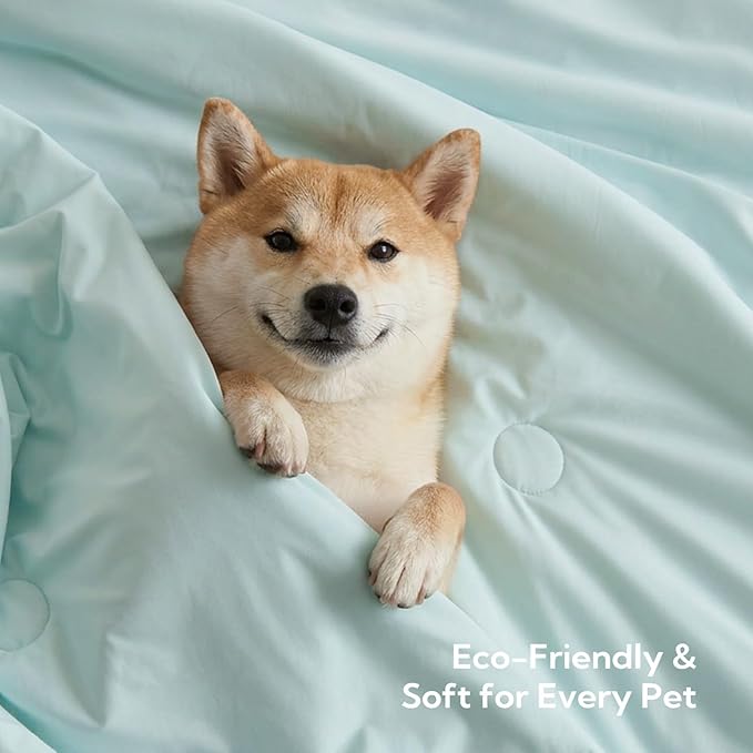 Soulbond Cooling Blanket for Large Dogs - Q-MAX>0.45, Washable Cool Pet Cats Throw Blanket for Hot Weather, Self-Cooling Soft Dog Mat for Bed Crates Couch Sofa Cars(40"x50", Aqua Green)