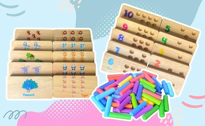 Counting Peg Board Montessori | Math Manipulatives for Preschoolers | Learning & Education Toys for Toddlers