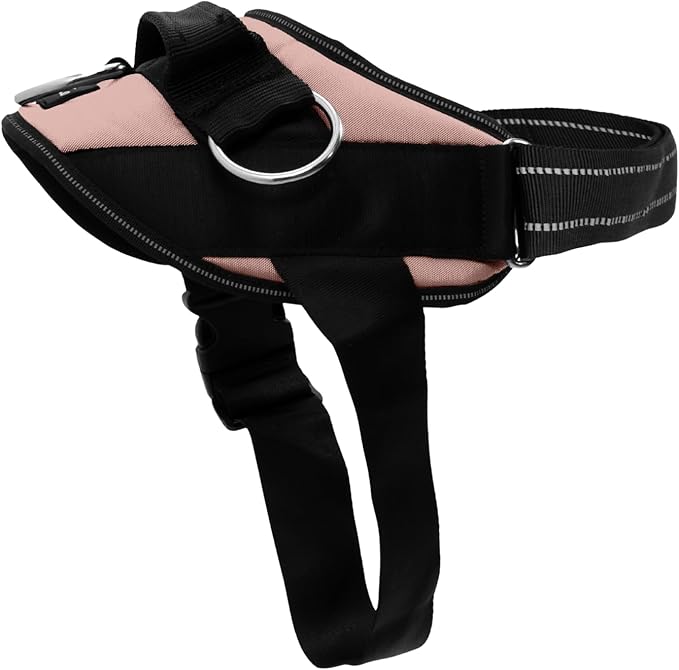 ShawnCo Essential Dog Harness, No-Pull Pet Vest with 3 Leash Clips, No Choke, Reflective, Adjustable and Padded, for Easy Walking and Training for Small, Medium and Large Dogs (Rose Gold, XL)