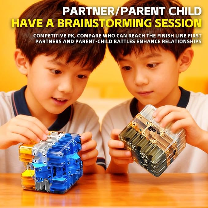 3D Puzzle Cube, Color Matching Game for Kids Ages 5-12, Educational Sensory Toys Gift for Boys Girls Adults (5 6 7 8 9+ Years Old) (Blue)