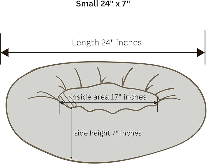 Organic Cotton Canvas Dog Bed: Removable Cover, Natural Fill - Made in USA (Natural, Small 24" x 7" inches)