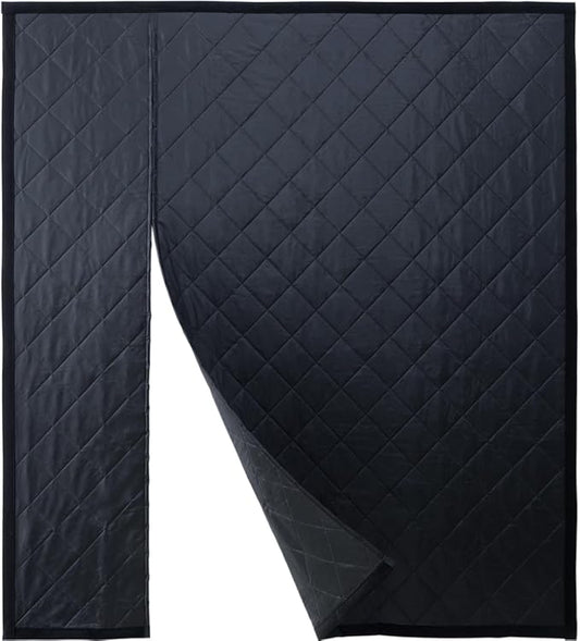 Reversible Wide Magnetic Thermal Insulated Door Curtain for Winter,Thicken Polyester Fiberfill & Heavy Duty Oxford Cloth,Temporary Window Insulation Cover Curtain for French Sliding Door,62”x81”