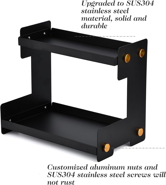 FFK 2 Tier Bathroom Countertop Organizer, Storage Shelf for Cosmetics, Ideal for Cabinet, Pantry, and Desktop, for Kitchen and Office