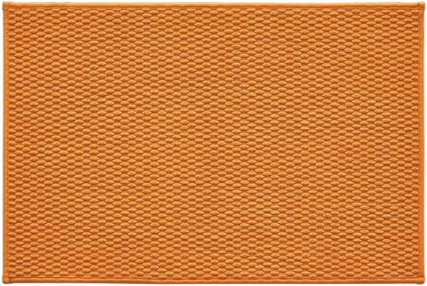 Bathroom Rugs Non Slip Washable, Super Absorbent Thin Bath Mat Small Quick Dry Low Pile Bathroom Rug, Orange 20"x30"