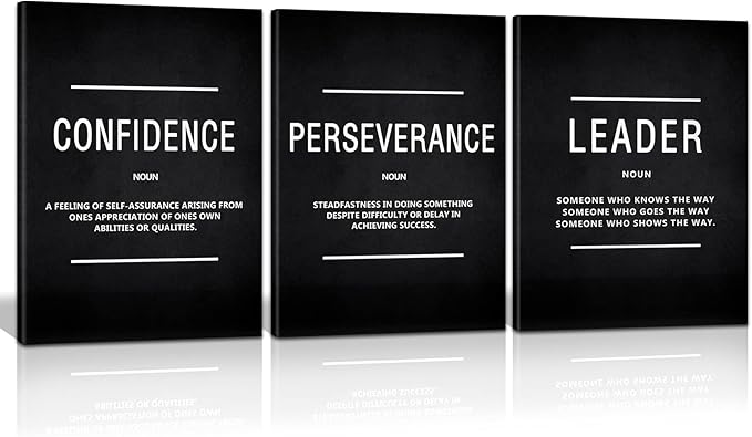 KAWAHONE Motivation Wall Poster Framed, Inspirational Leader Confidence