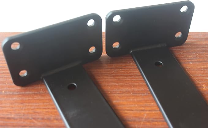 8 Pack - 6 inch Black Hidden L Shelf Bracket Iron Floating Shelf Brackets