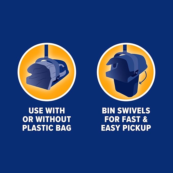 Arm & Hammer Pooper Scooper for Extra Large Dogs Heavy Duty, Outside Yard Dog Poop Scoop Pet Waste Clean Up with Bag Attachment - 2 Waste Bags Included