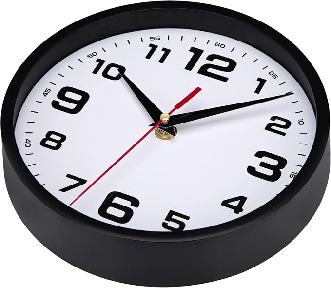 Silent Wall Clocks Battery Operated 12 Inch No Ticking Modern Analog Clock