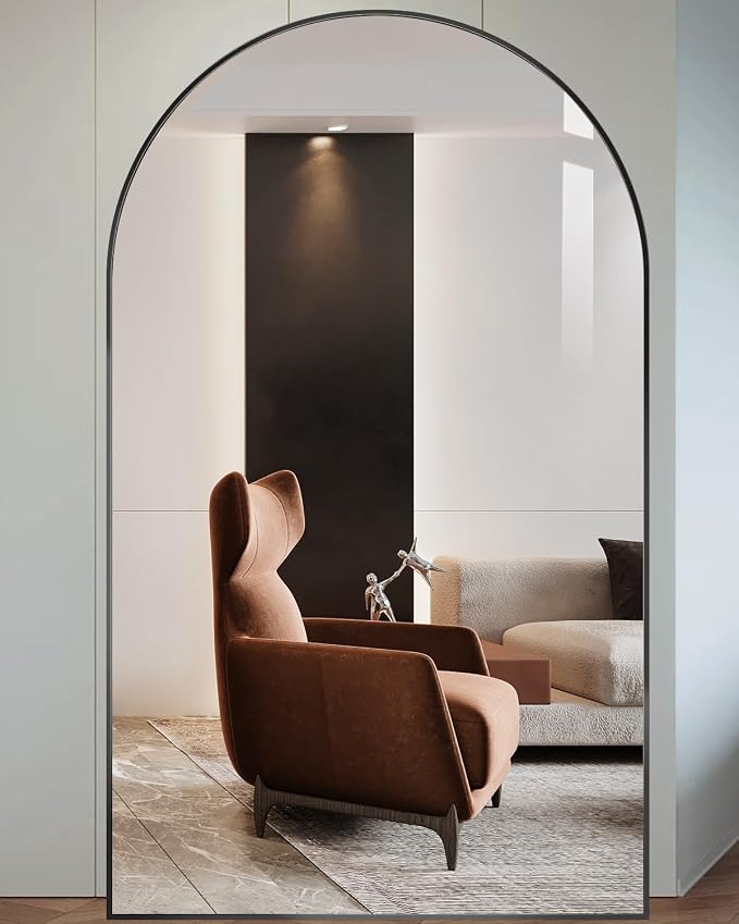 DMWOODFL 76x34 Inch Arched Full Length Mirror