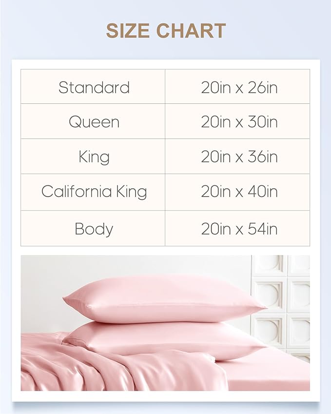 THXSILK Set of 2 Mulberry Silk Pillowcases for Hair and Skin, 22 Momme, Grade 6A+ Silk Dual-Sided, Pillow Cases with Hidden Zipper, King Size 20"x36", 2pcs, Light Pink