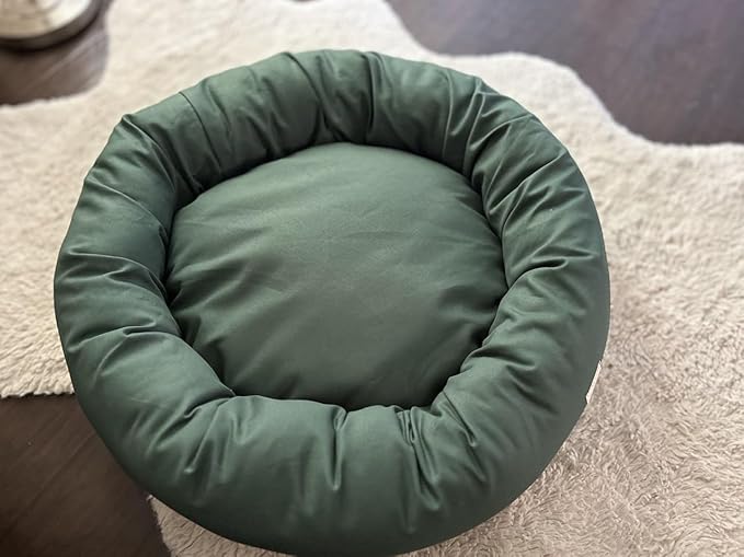 Organic Cotton Canvas Dog Bed: Removable Cover, Natural Fill - Made in USA (Sage Green, XX Large 50" x 8" inches)