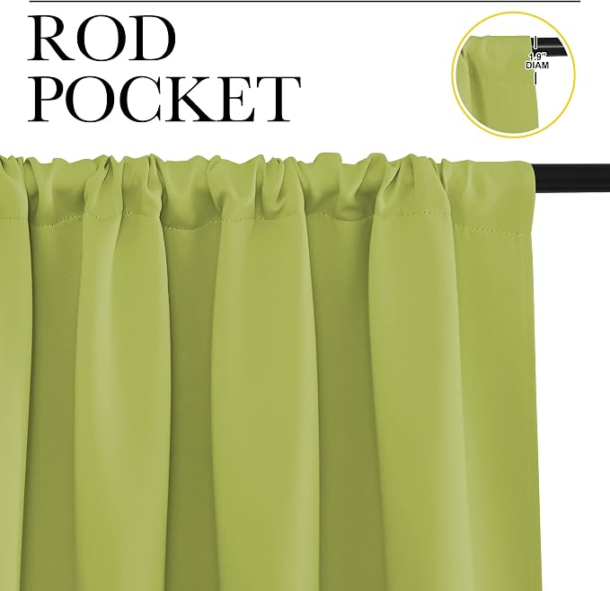 NICETOWN RV Blackout Curtains for Camper Windows, Fresh Green, Kitchen Curtains