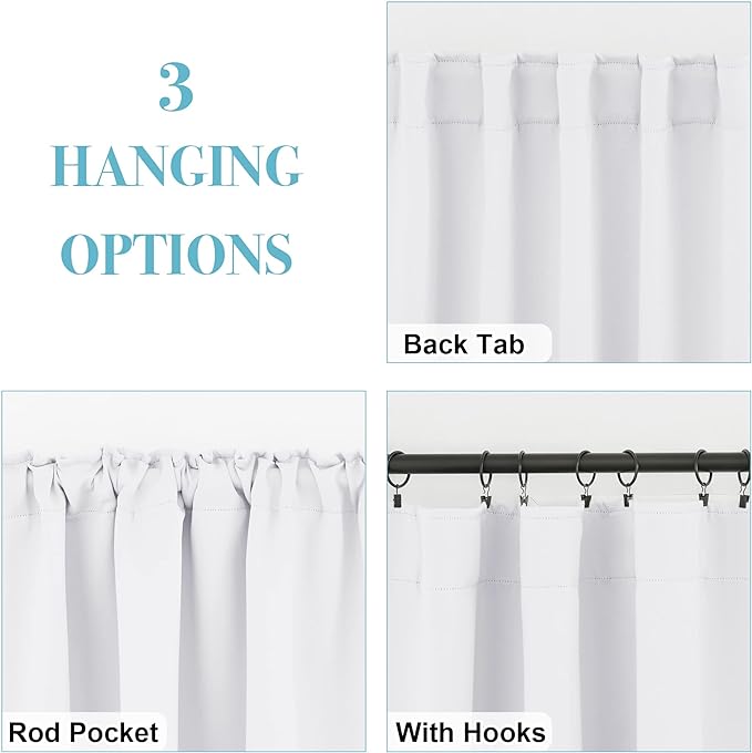 RYB HOME Small Curtains for Bedroom, Window Shades Thermal Insulating Privacy