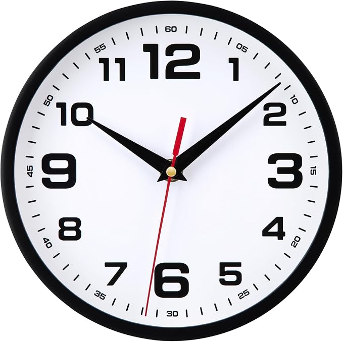 Silent Wall Clocks Battery Operated 12 Inch No Ticking Modern Analog Clock