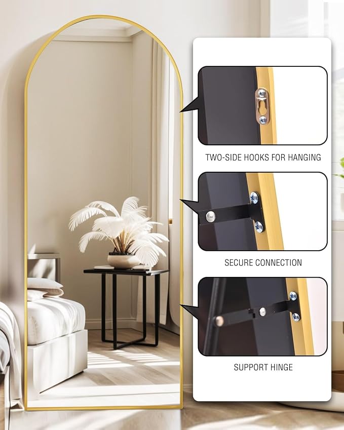 DMWOODFL 71"x26" Arched Full-Length Mirror