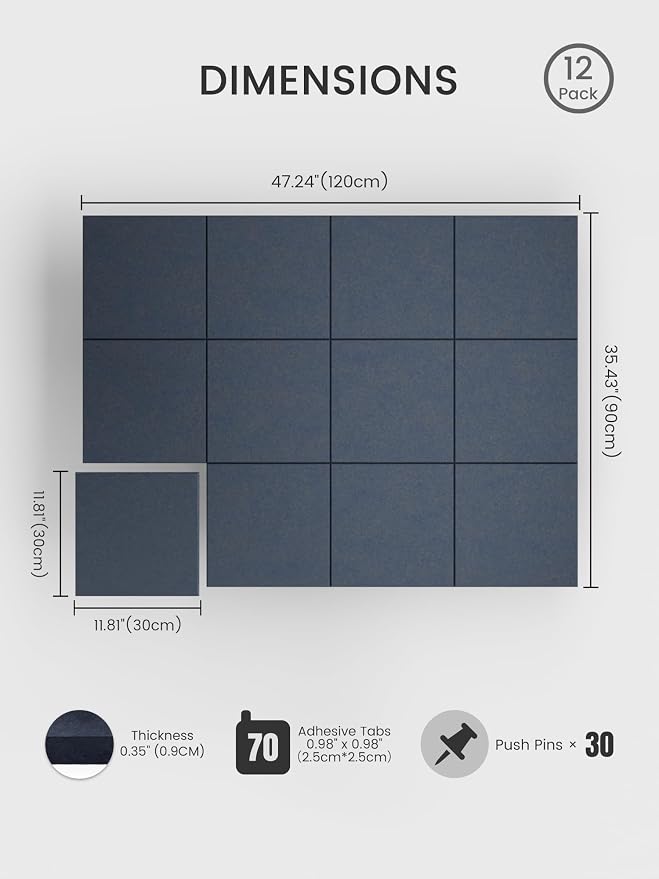Bumusty Large Cork Board 48" x 36" Alternative