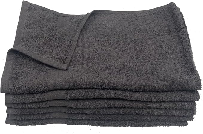 Towel Supercenter 16X27 Salon Hand Towels Colors (36Pack, 60Pack, 120Pack) 100 Percent Cotton for Hair Salons, Nail Salons, Tanning Salons, Bathroom from Towelsupercenter (Charcoal Grey, 120)