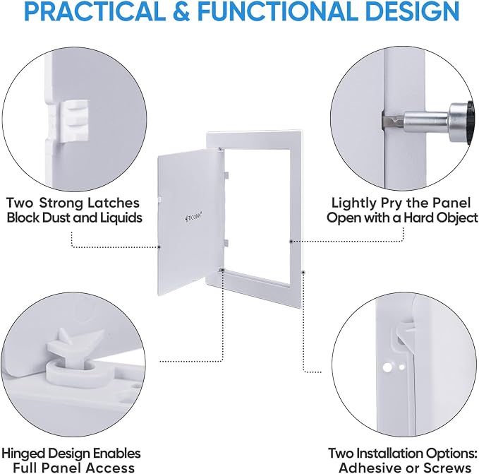 TICONN Access Panel for Drywall, 6 x 9 Inch ABS Plastic Wall Hole Cover Access
