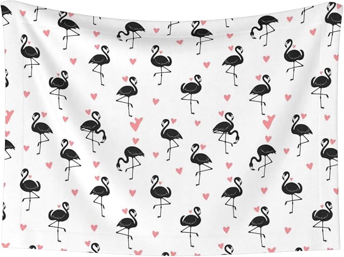 Two Sided Pet Cuddler Blanket for Anxiety Calming, Flamingo, Reversible Plush Design with Bubble Dot Pattern Provides Familiar Surface Anywhere
