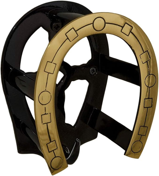 Brass Horseshoe Bridle Rack (Brass & Black)
