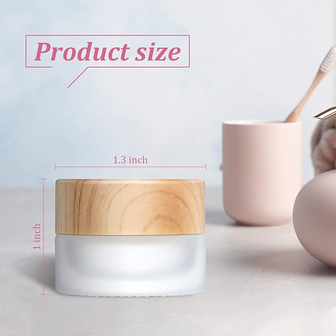 Geiserailie 30 Pieces Glass Cosmetic Containers Empty Sample Jars with Leak Proof Lids Makeup Sample Containers for Lotion Cream Cosmetic (5 Gram)