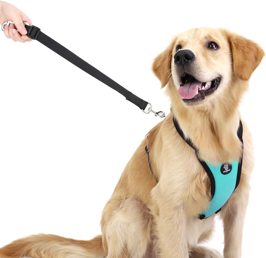 Dog Seat Belt, Safety Vest Dog Car Harness with Adjustable Buckle Dog Seat Belt for Vehicle Nylon Pet Safety Seat Belts Heavy Duty(L, Blue)