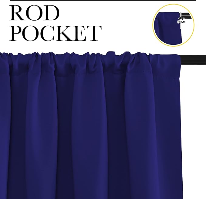 NICETOWN Blackout Curtains for Living Curtains, 1 Pair, 34-inch W x 72-inch L