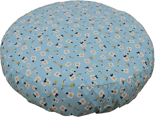 Round Dog Bed Cover Waterproof Blue 40 Inch