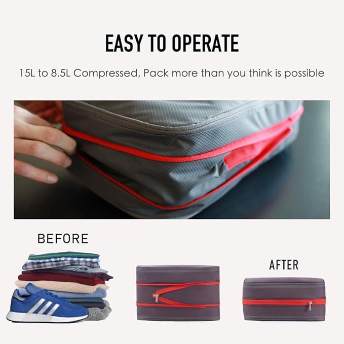 Bee Nesting Waterproof Compression Packing Cubes,Travel Packing organizers for Carry on Luggage,Backpacking, Suitcases