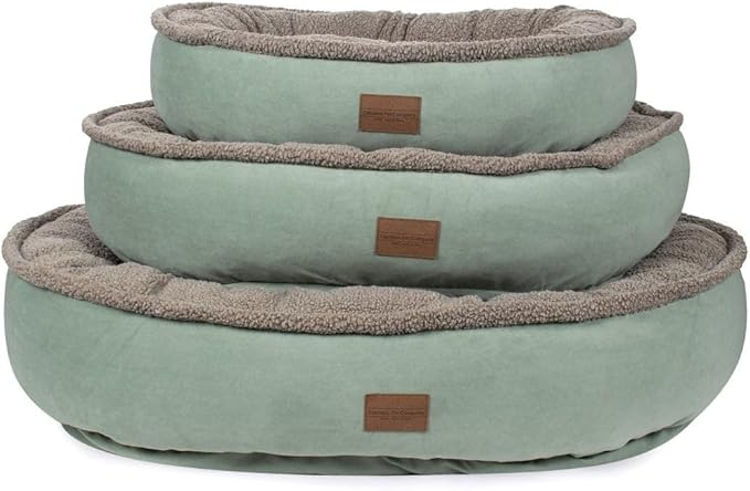 CAROLINA PET COMPANY Microfiber & Tipped Berber Comfy Cup Dog Bed - Blue, L