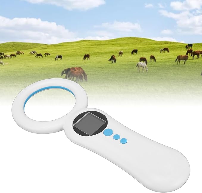 Microchip Scanner, 500 Records Rechargeable Handheld Animal Chip Reader Data Storage Upload to PC Pet Chip ID Scanner for FDX B Chips 134.2kHz 125kHz