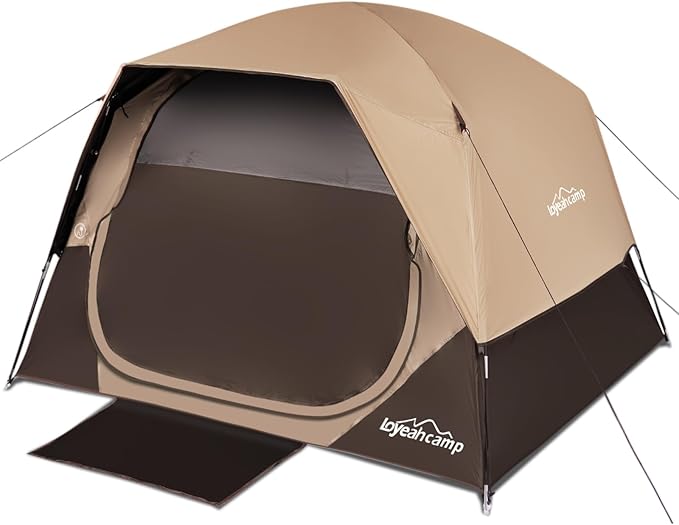 4 Person Blackout Camping Tent, Easy Setup Waterproof Family Dome Tent for Camping with Rainfly, Portable Double Layer Large Family Tent for Outdoor Camping&Hiking