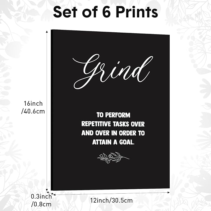 Coume 6 Pack Art Acoustic Panels 12" x 16" Inspirational Self Adhesive